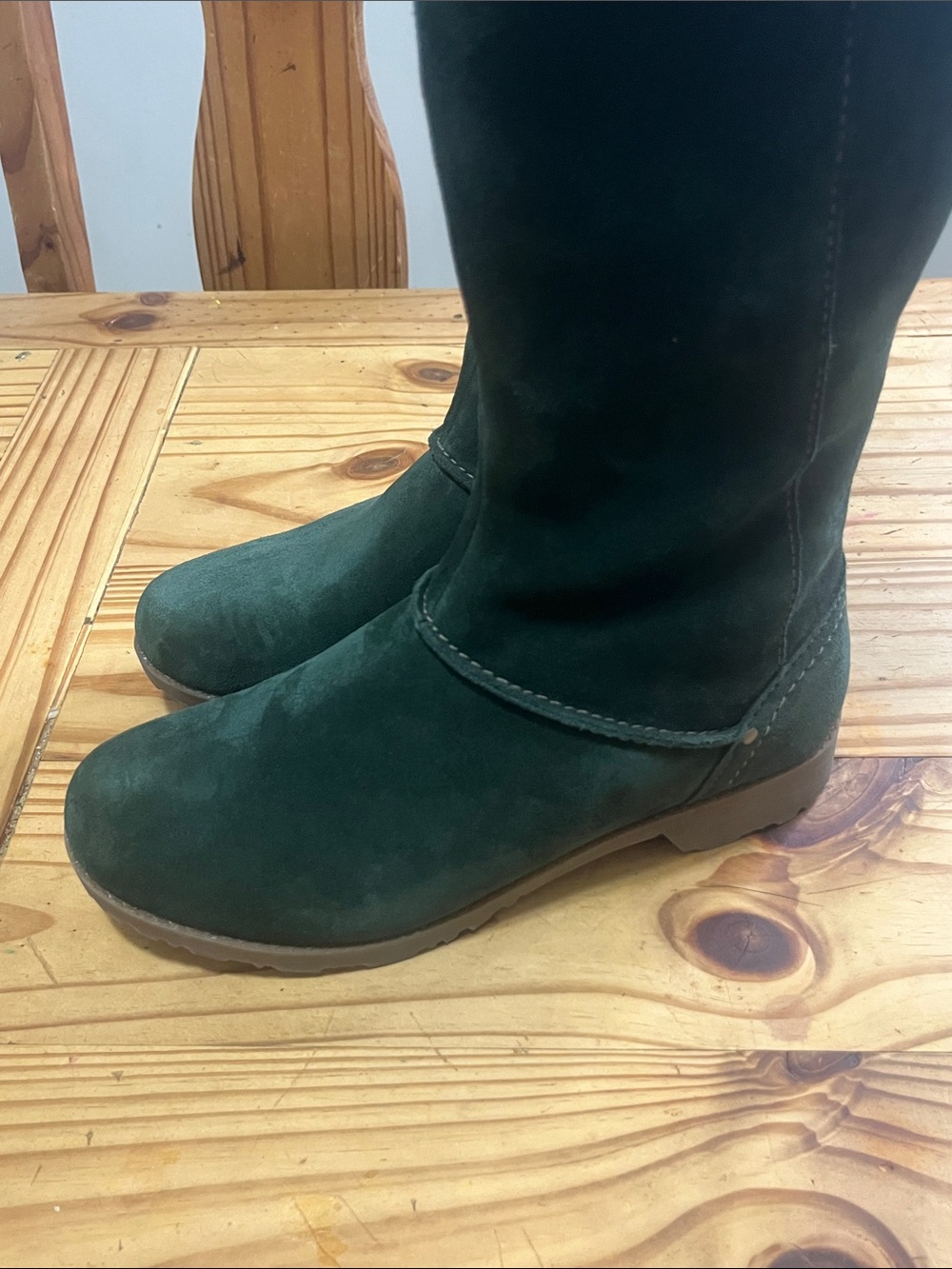 Eddie Bauer Trace Boots Tall Suede in Dark Green Waterproof - Picture 9 of 9